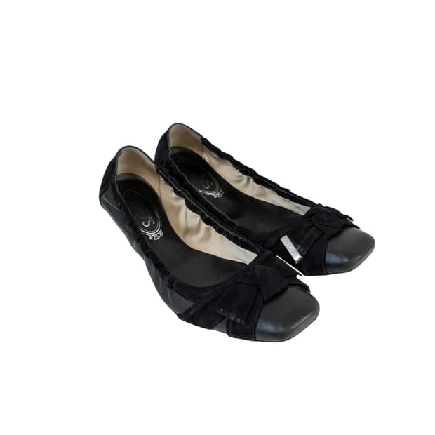 Tods 토즈 블랙 벨벳 플랫슈즈 (245)