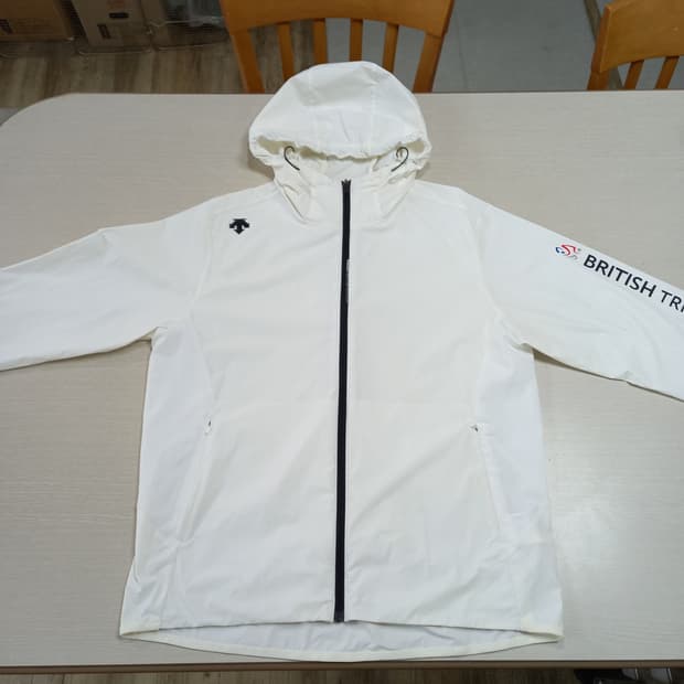 XL105 DESCENTE 스판 바람막이 후드집업 아이보리 XL-461