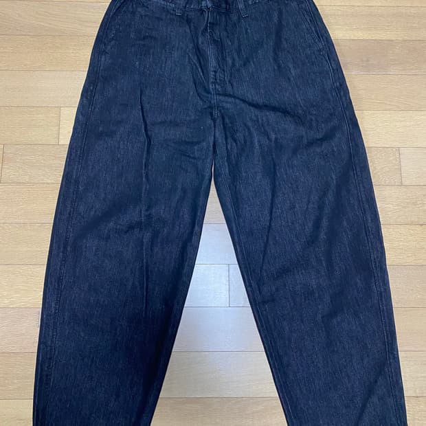 유니클로 와이드 테이퍼드진 XL 데님 흑 청바지 단종제품