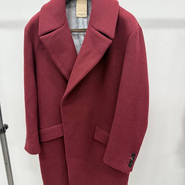 100) 우영미 15fw 컬렉션 버건디 코트 