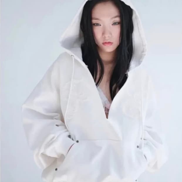 샵 페어리 (faerie)  브이넥 자수 후디