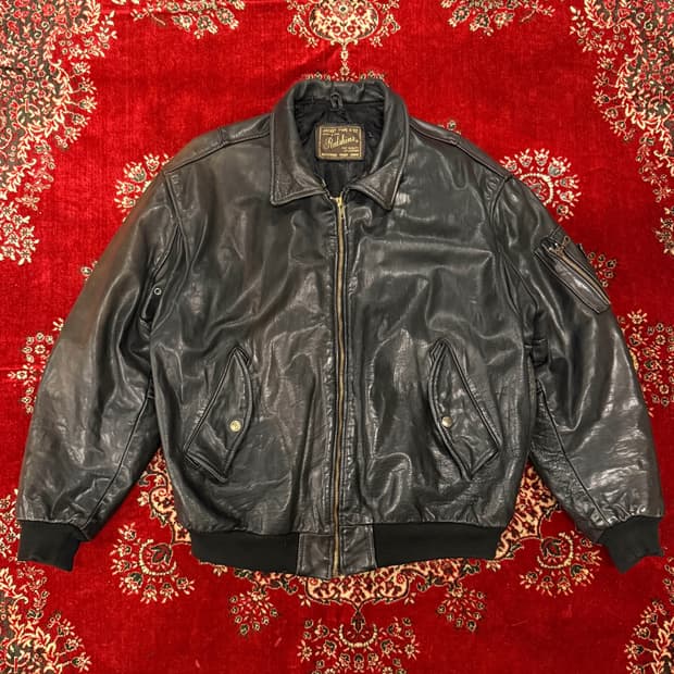 90s Redskins 오리지널 리얼레더 플라이트 자켓 빈티지 N2257