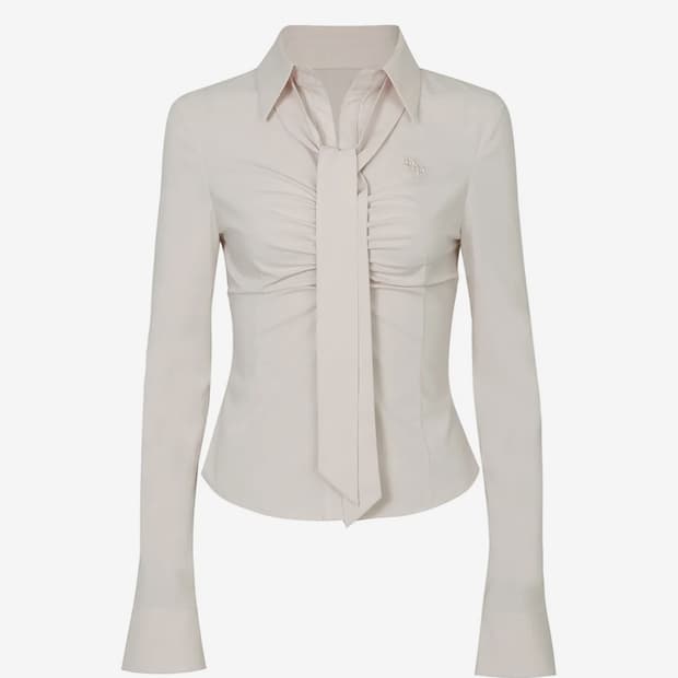 VIVIAN SCARF SHIRT beige 비비안 스카프 셔츠