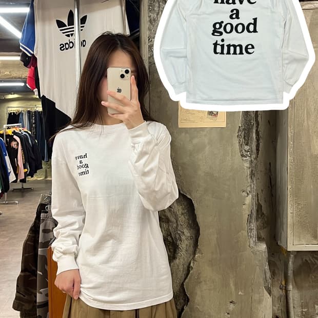 해브어굿타임 긴팔티 화이트 S #csz948