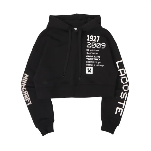 라코스테 x 마인크래프트 크롭 후드티