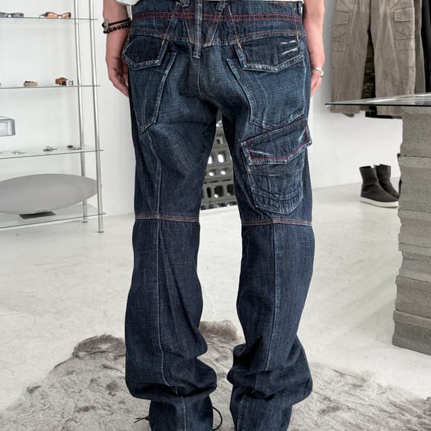 2000’s 저버드 멀티 포켓 스티칭 데님 팬츠