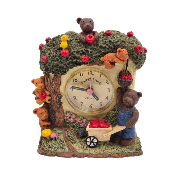 90s 레트로 테디베어 알람 탁상 시계