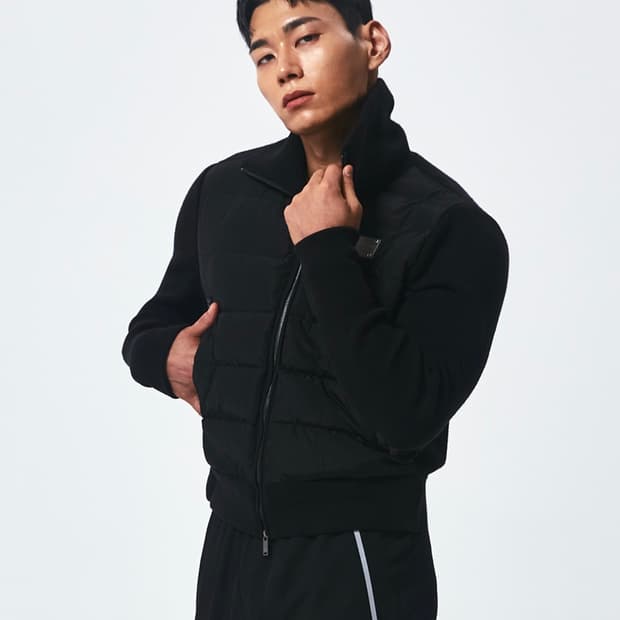 [새상품] 2) 볼란테 프리미엄 구스 니트 패딩 자켓 블랙