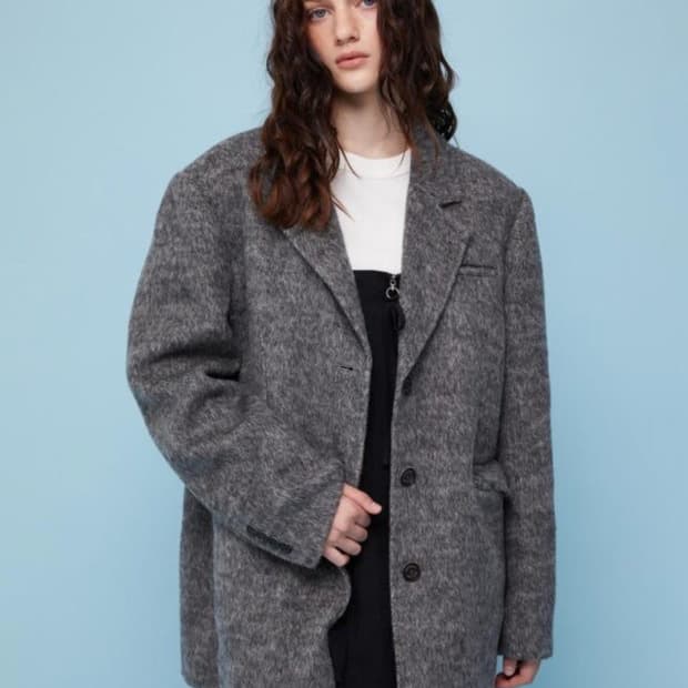 헤더먼트 실크 블렌디드 하프코트