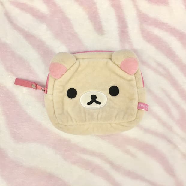 고전 코리락쿠마 파우치 핑크도트 산엑스 고전문구 갸루 방꾸템