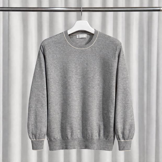 (54) 브루넬로 쿠치넬리 코튼 크루넥 니트