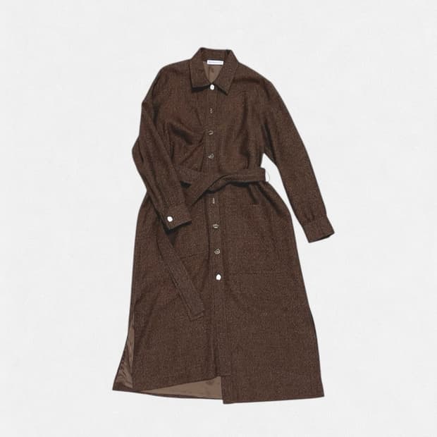 레지나표 벨티드 버진 울 린넨 원피스