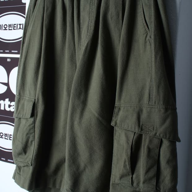 (XL-2XL) 퍼스텝 반바지 팬츠 버뮤다 카고 카키 올드스쿨-P9927