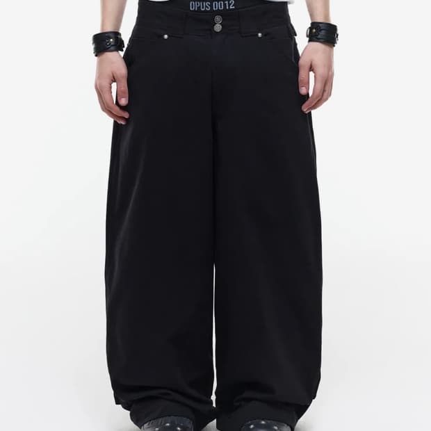 오퍼스 바지 08 MELTED COTTON PANTS BLACK