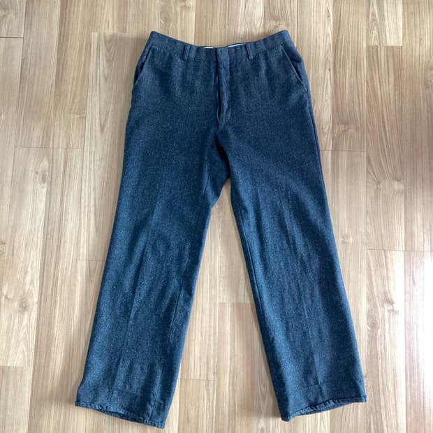 재팬 아쿠아스큐텀 울 100% 팬츠 모직 바지 차콜 다크 그레이 슬랙스