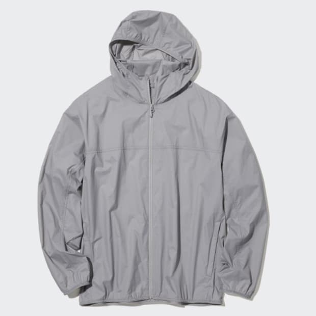 유니클로 남성용 포켓터블 UV 프로텍션 파카 그레이, L