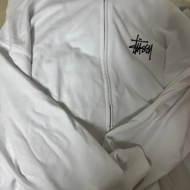 스투시 후드집업 화이트 M