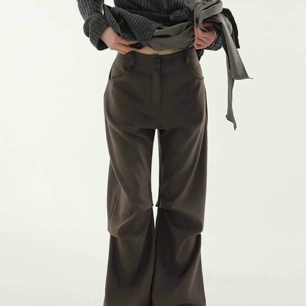 로컬맨션 백 버튼 핀턱 부츠컷 슬랙스 팬츠 바지