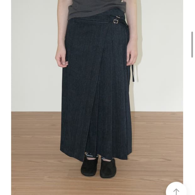 애프터먼데이 랩 롱스커트 블랙 M