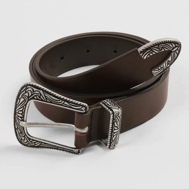 도프제이슨 웨스턴 하드레더 벨트 다크브라운