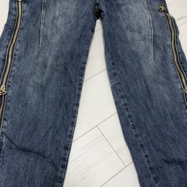 스키즘 인듀싱 CONVERTIBLE ZIP UP JEANS BLUE L