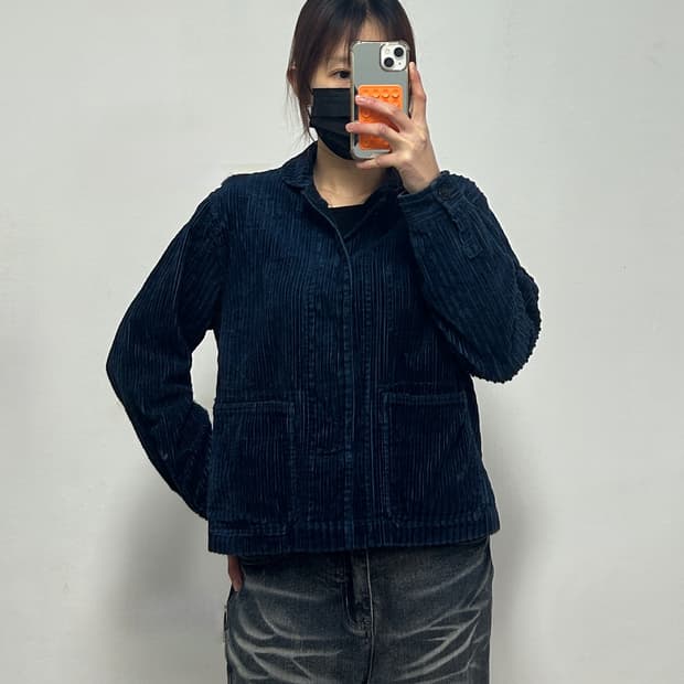 일본빈티지 클립탭 네이비 코듀로이 자켓