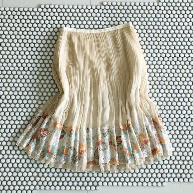 floral ruffle pleated skirt