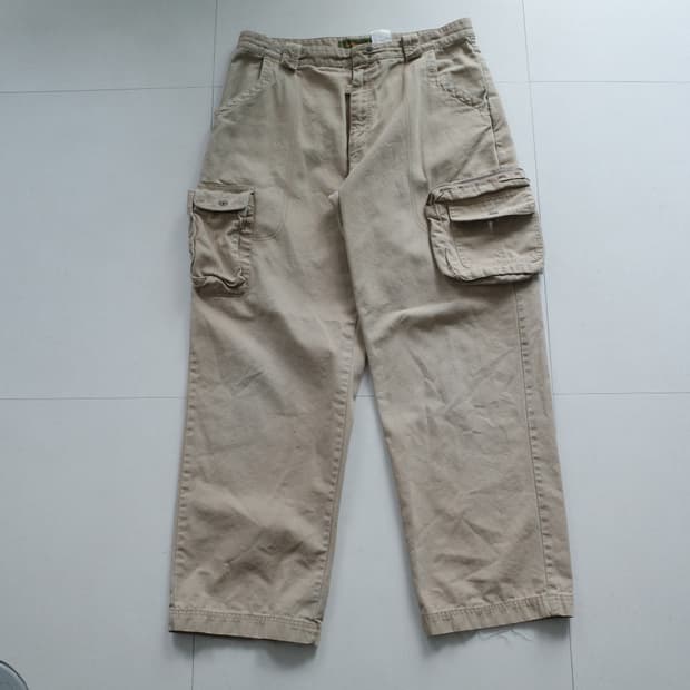90s 팀버랜드 오리지널 카고 팬츠 베이지 와이드 36/32 세탁완료