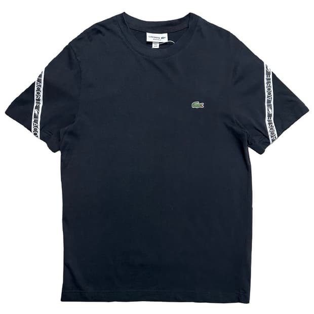 LACOSTE 블랙 로고 데이프 반팔 M