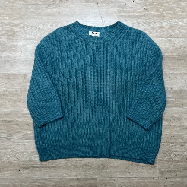 아크네 스튜디오 여성 와플니트 스웨터 [틸] M/95