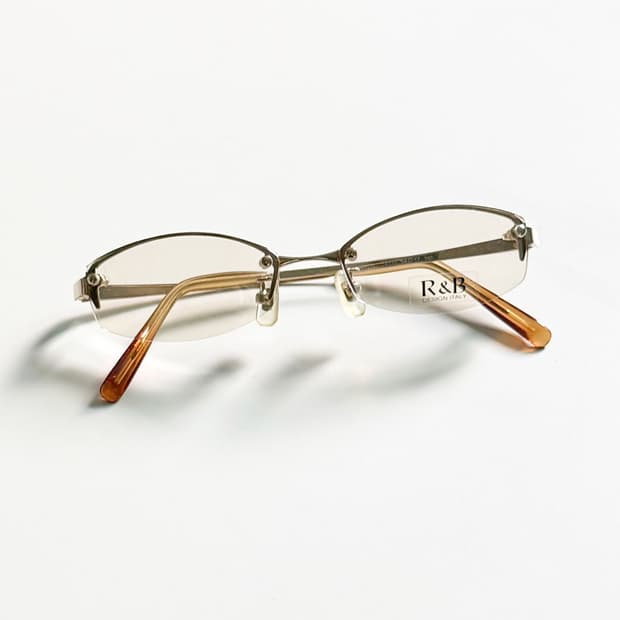 R&B EYEWEAR 무테 스퀘어 골드 메탈 빈티지 안경