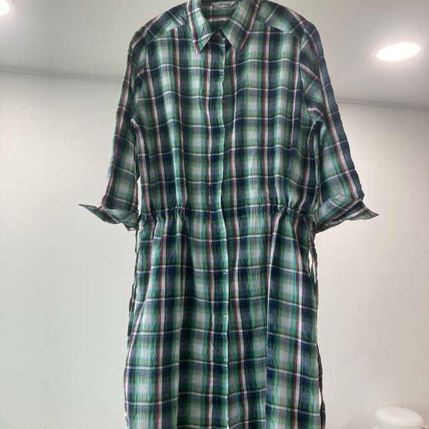 일본 빈티지 레이어드 원피스 롱셔츠