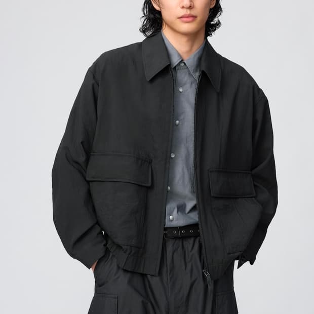 유니클로 U 쇼트 블루종 자켓 블랙 M