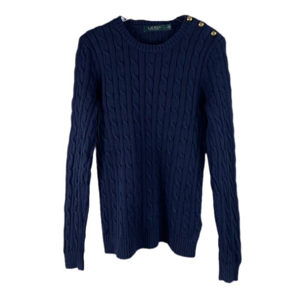 [M] 폴로 랄프로렌 금장 버튼 디테일 케이블 꽈배기 니트