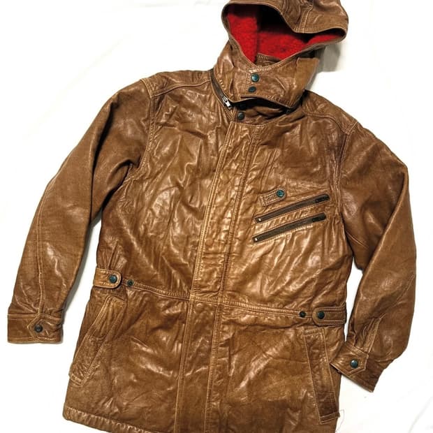 ixiz - 레더 후디드 파카