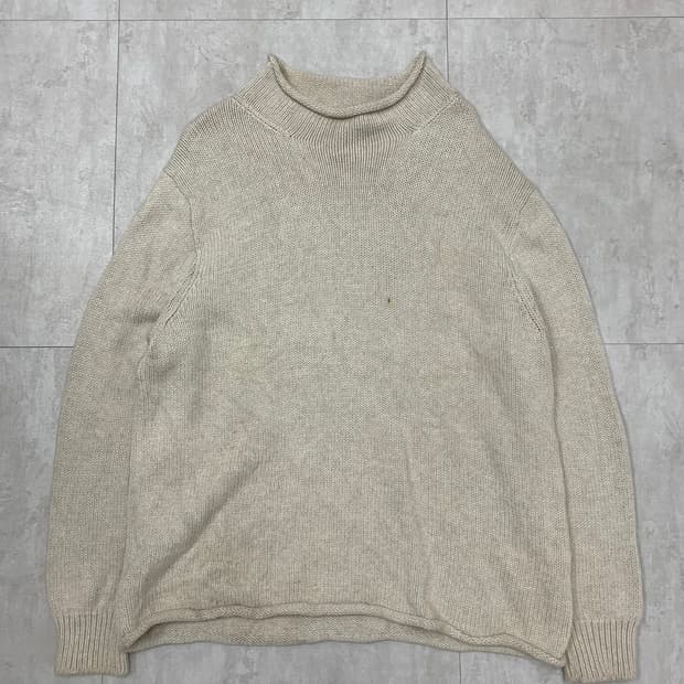 제이크루 아이보리 반폴라 니트