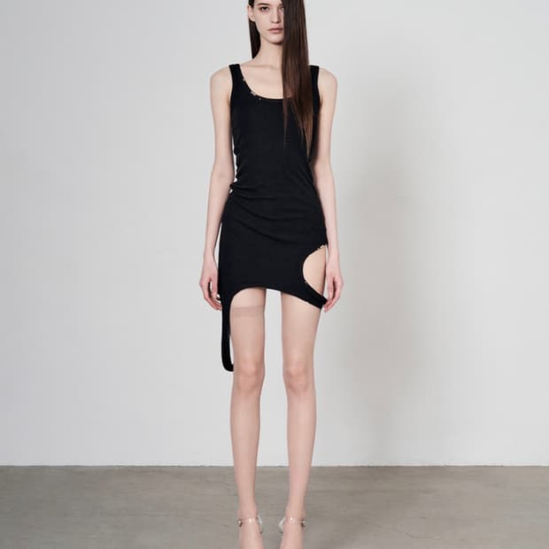 본네 Asymmetric dress (Black) S