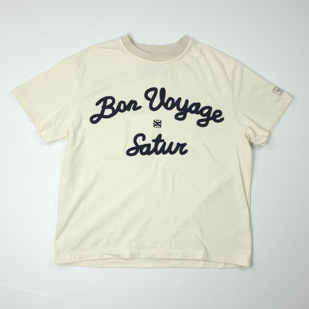 새터 자수로고 코튼 티셔츠 베이지 (M)