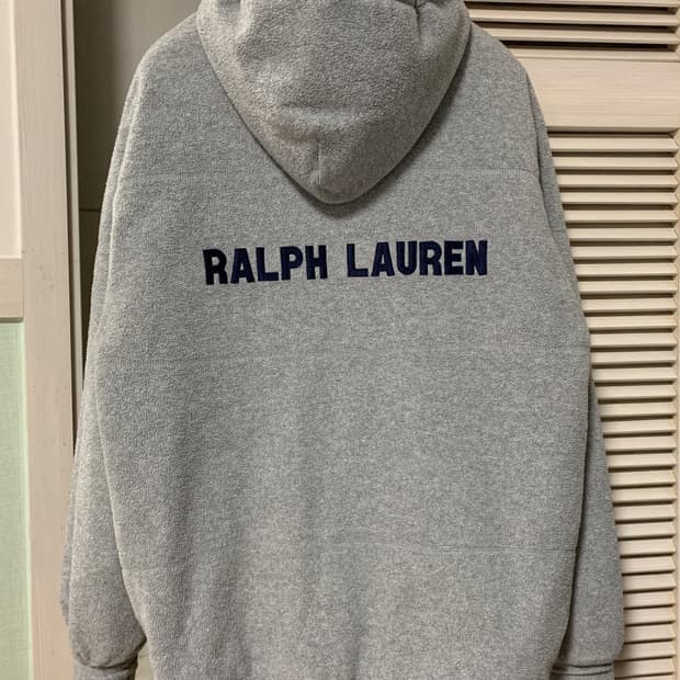 폴로 90s 스펠아웃 오버핏 후드집업