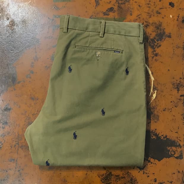 폴로랄프로렌 포니 자수 패턴 카키 치노 팬츠 허리 39 빅사이즈