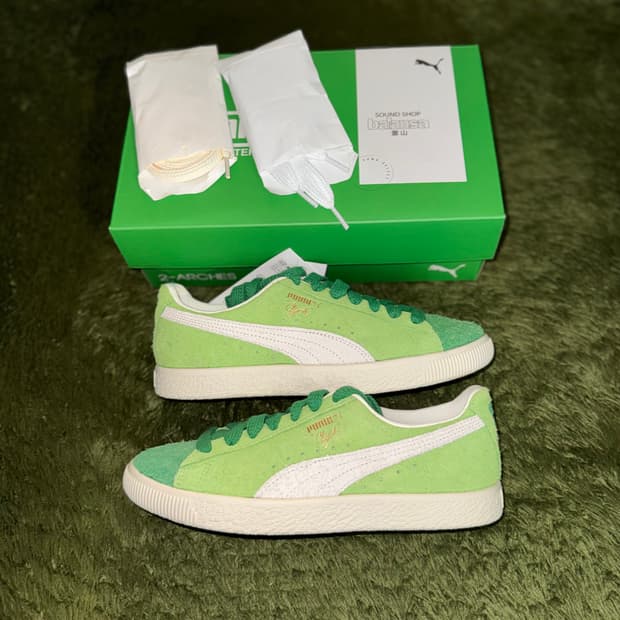 [230] 푸마 X 발란사 콜라보 클라이드 테니스 그린 아이보리