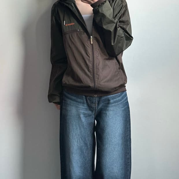 아디다스 오리지널 카키브라운 바람막이 자켓