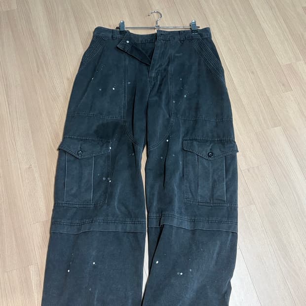 aakam Painted Military Cargo Pants black