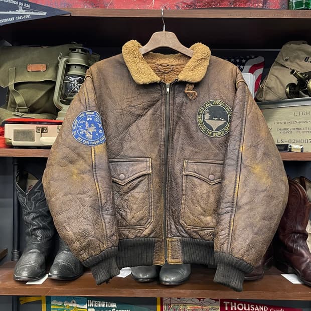 80s U.S NAVY G-1 해군 항공 양가죽 자켓 밀리터리