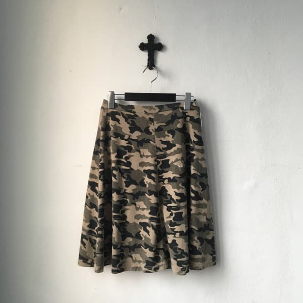 camo pattern midi skirt