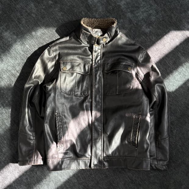 hawkeandco faux leather jacket