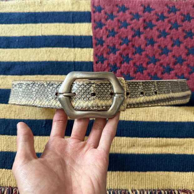 White Python Head Buckle Belt