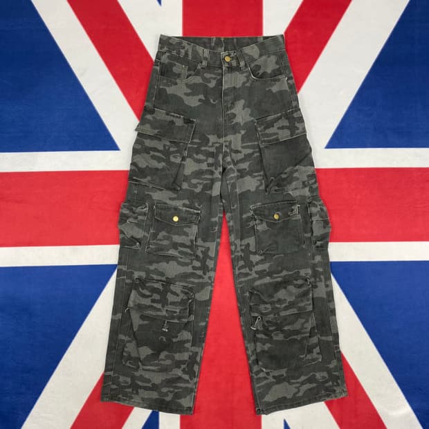 밀리터리 멀티카고팬츠 S