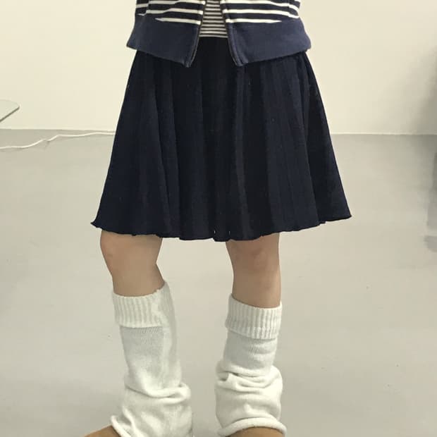 Jpn Navy Wool Midi Skirts