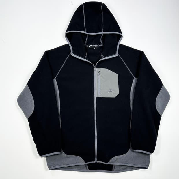 빈폴 스포츠 고프코어 플리스 후드집업 블랙 그레이 L